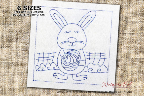 Bunny Holding Egg: A Redwork Review