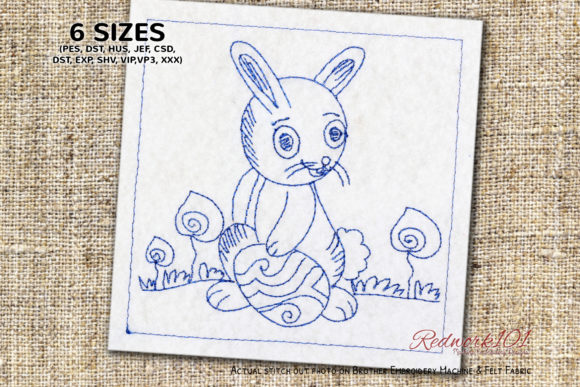 Review: Bunny with Decorated Egg Redwork Design