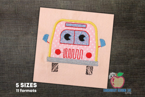 Review: Front View of School Bus Applique for Apparel