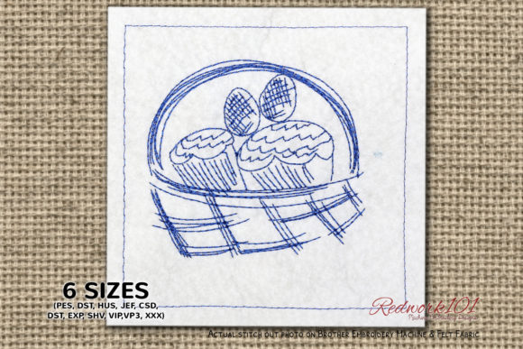 Reviewing Easter Fruit Basket Redwork for Craft Fairs