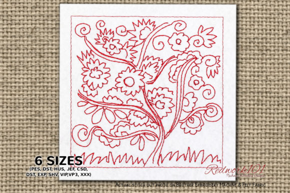 Reviewing Flower Tree in Spring Redwork for Real Projects