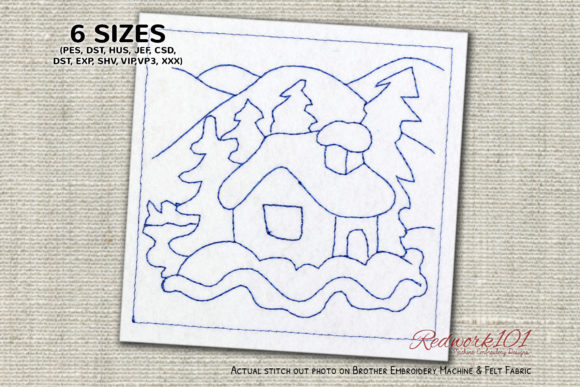 Reviewing Ice House in Winter Bluework for Embroidery